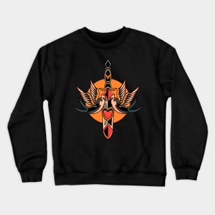 swallow and dagger tattoo Crewneck Sweatshirt